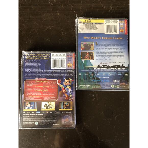 Lot Of 2 Disney Dumbo DVD + Pinocchio Platinum Edition NEW w/ Damaged Cases - Picture 4 of 8
